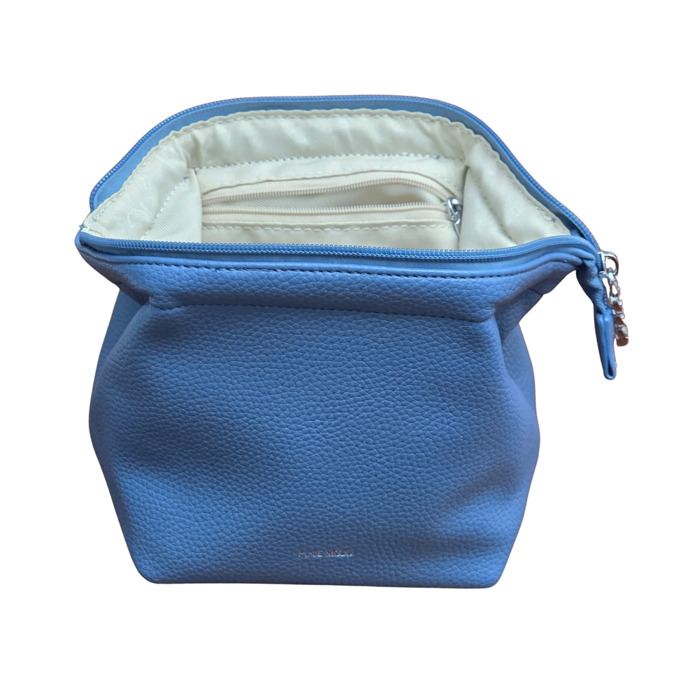 Pixie Mood Josie Travel Pouch Blue 100% Vegan‎ Leather Cosmetic Bag Organizer - Picture 8 of 14